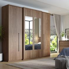 Guarda Roupa Casal - 4 Portas com Espelho Splendore Glass