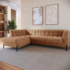 Sofá 3 Lugares com Chaise Terminal Cod. 2872 Zênite Yescasa Terracota