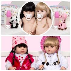 Bonecas Gêmeas Reborn Recém Nascidas Panda Girafa Fofinhas - Cegonha R