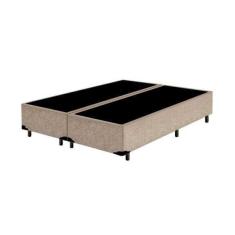 Base Box Queen Bipartido Belos Sonhos Suede Bege 40x158x198