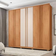 Guarda Roupa/ Roupeiro Mozart Caemmun 6 Portas E 4 Gavetas Freijo/off White