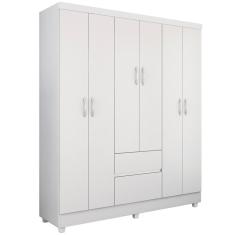 Guarda Roupa Casal 06 Portas 62920 Branco Rosa Flex Demobile Branco Rosa