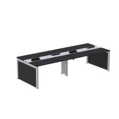 Mesa De Plataforma Dupla Para 4 Pessoas Corporativa 160x140-4p Preto-cinza