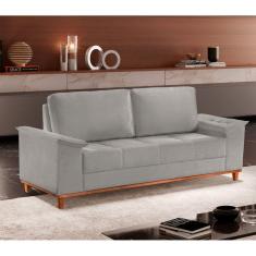 Sofá Ravena Linho 03 Lugares D28 Meu Sofá Online A230 Linho Cinza