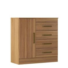 Cômoda Montevidéu 1 Porta E 4 Gavetas Amêndola - Demóbile Amêndola