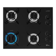 Cooktop A Gás Fischer 4 Bocas Fit Line Trempe Esmaltada Aramado Bivolt 36350 Bivolt