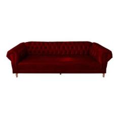 Sofá Chesterfield Capitonê Duque 3 Lugares Vermelho Bordô - Novo Encan