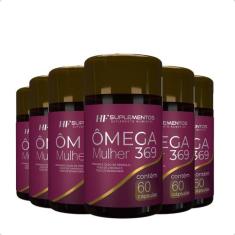 6x omega 3 6 9 mulher 60 caps hf suplementos