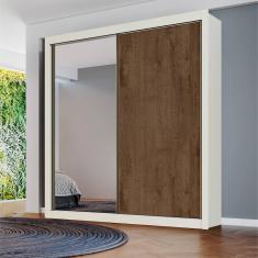 Guarda-Roupa Solteiro Móveis Europa Zurique Flex com Espelho 170cm Largura 2 Portas 4 Gavetas