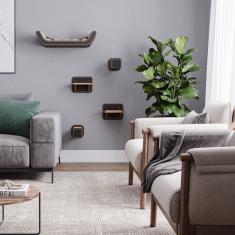 Cama de Parede Para Gatos Estofada Raj 68x30cm Verde