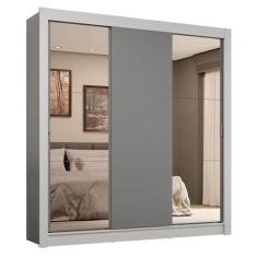 Guarda-roupa Casal 3 Portas de Correr com Espelhos 4 Gavetas Sublime Plus Madesa