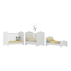 Berço Americano 3 em 1 para Colchão 70x130cm Quindim Multimóveis Bb0536pa Branco
