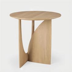 Mesa lateral redonda de madeira maciça, mesa de centro escandinava de madeira maciça de 50 cm, mesas de canto de sofá, mesa de cabeceira para sala de estar, quarto e escritório