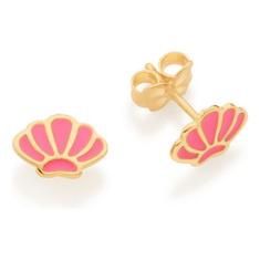 Brinco Infantil No Formato De Concha, Com Ap 526574 - Rommanel, Rosa, 