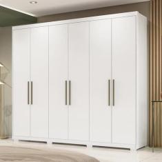 Guarda Roupa Casal Ambiente Sumatra com Pés Branco Brilho  Demóbile - 