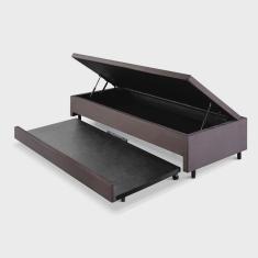 Bicama com Baú Solteiro 96x203 Cm Suede