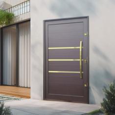 Porta Pivotante Lambril Evolution com Puxador Lado Esquerdo Elite 240cmx120cm Corten