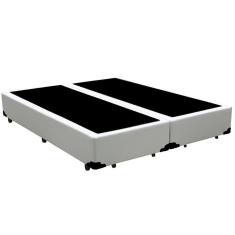 Base Box Blindado Casal Bipartido Homequeen Sintético Branco 40x138x188