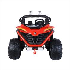 Carrinho Elétrico Infantil Vermelho 12V Tração 4 Rodas Rádio