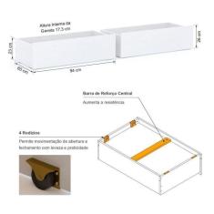 Cama Slim Rb E Gavetão E Mini Escada/escorregador Branco Housin