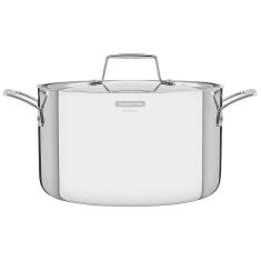 Caçarola Tramontina Grano Funda em Aço Inox Corpo Triplo com Tampa e Alças 24 cm 5,8 L 62144240