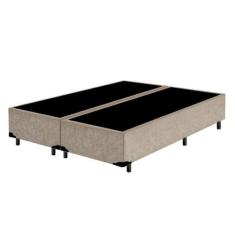 Cama Box Blindado Queen Bipartido HomeQueen Suede Bege 40x158x198