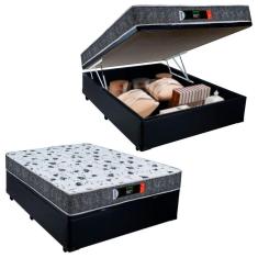 Cama Box Baú Casal + Colchão Ortopédico Resistente Pró D28 Prime Colchões 60x138x188 