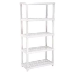 Estante Modular Plástica 5 Prateleiras Câmara Fria Até 250kg Multiuso Ordene Branca