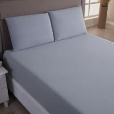 Jogo Cama Lençol Sonnet Solteiro Malha Lisa 100% Algodão Macio 2 Peças