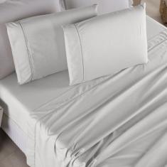 Jogo de Lençol Queen 04 Peças 100% Algodão Percal 250 Fios Ponto Palit
