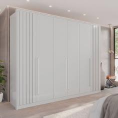 Guarda-roupa 6 Portas 1 Gaveta Anápolis Ripado 100% Mdf