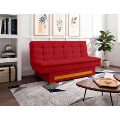 Sofa Cama Com Baú Berilo Vermelho