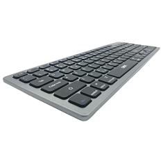 Teclado Sem Fio OEX TC504 - Bluetooth 5.0, Slim, ABNT2 Portátil e Leve Design Preto com Prata