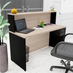 Balcão Atendimento Recepção Consultório com Gaveta 120x60cm - Netmobil