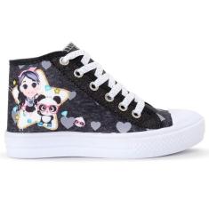 Tênis Feminino Infantil Casual Panda Botinha Menina Glitter 042 - Luky