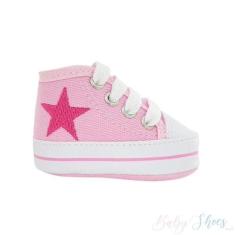 Tênis Infantil Starzinho Rosa Bebê com Estrelinha de Cano Alto - Linha