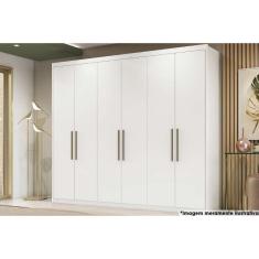 Guarda Roupa 6 Portas e 3 Gavetas Sumatra Branco - Demóbile