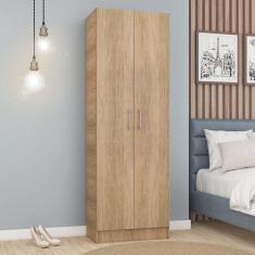 Armário Multiuso 2 Portas 4 Prateleiras Carvalho