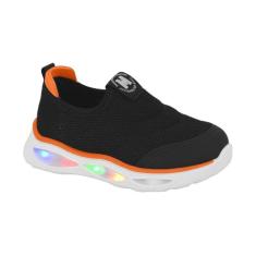 Tênis Infantil LED Preto Laranja Molekinho 2620.103