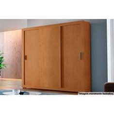 Guarda Roupa Casal 3 Portas De Correr E 4 Gavetas C- Pés Veneza Naturale - Rufato