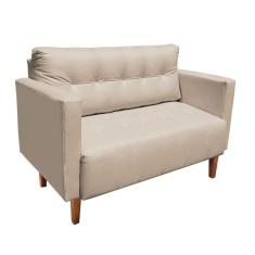 Sofá Namoradeira Livia Corino Pés Chanfrado Castanho D`rossi Bege