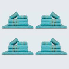 Jogo De Toalhas 20 P?s Cole??o Montreal 100% Algod?o Verde Aqua