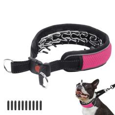 Coleira Martingale para cães, coleira antipuxão, com fivela para cães grandes e médios, coleira refletiva antipuxão, ajustável, resistente de nylon, coleira deslizante para treinamento, caminhada, 5