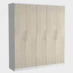 Guarda Roupa Casal 5 Portas 2 Gavetas Foscarini Branco/Marfim Areia