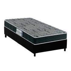 Cama Box Solteiro: Colchão Espuma D33 Probel ProDormir Advanced Mega Resistente + Base crc Suede Black(88x188)