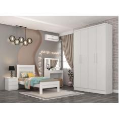 Guarda Roupa Solteiro 4 Portas 2 Gavetas - Amsterdam-Neve - Tcil Móvei