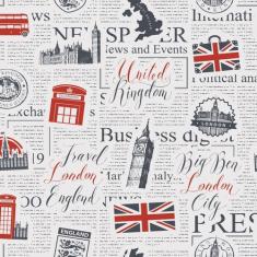 Papel de Parede Jornal Londres para Sala 57x270cm - Quartinhos