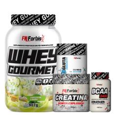 Kit Whey Gourmet Pote + Creatina 300g + Glutamina 150g + BCAA 100 cáps