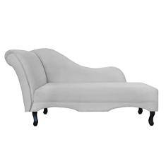 Recamier Namoradeira Divã Lado Direito Olivia Suede Branco - DS Estofados