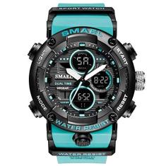 Relógio Esportivo Luxuoso Digital Smael Cronômetro 8038 Militar à prova d´água (Azul)